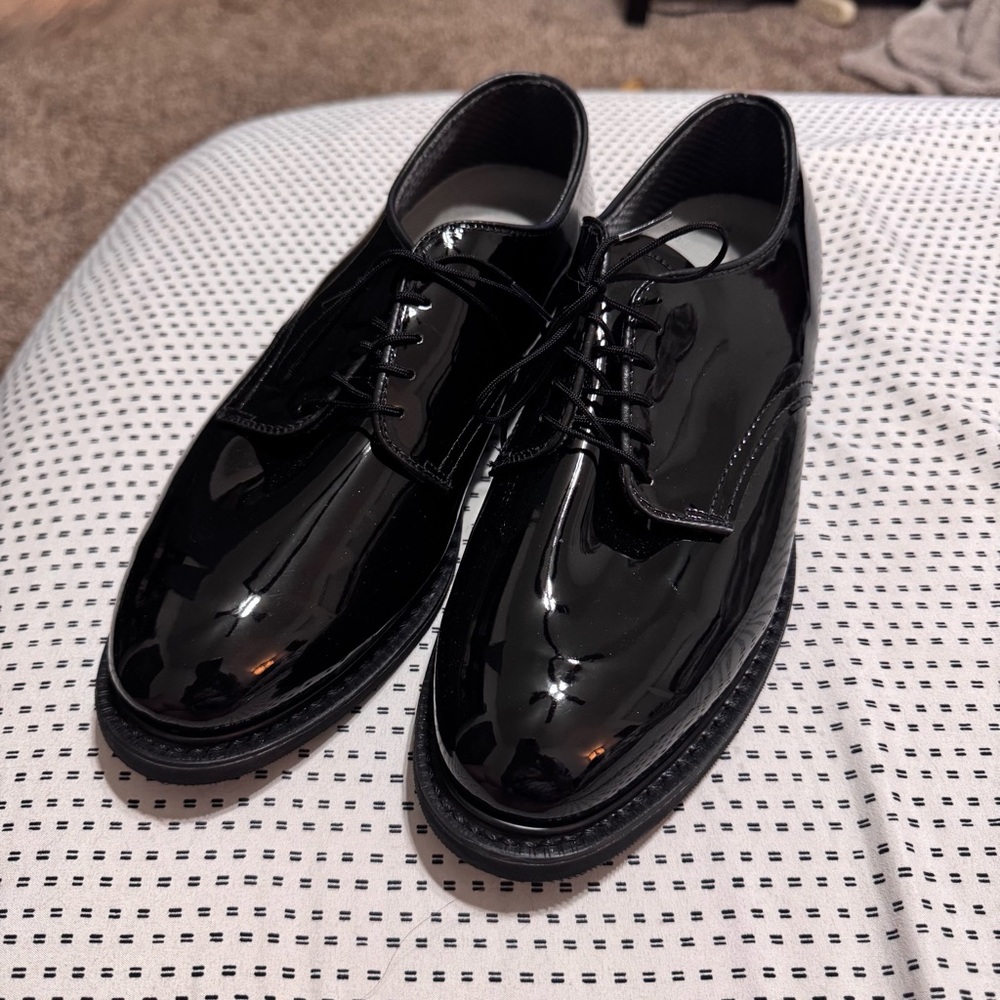 Capps Airlite Uniform Footwear Colonel Black Shiny Welt Oxford Style #90253